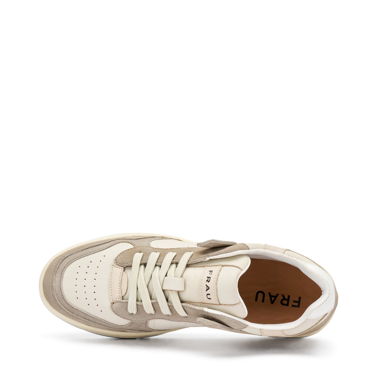 Sneakers Uomo FRAU Bicolore in Pelle Sabbia e Scamosciato Taupe