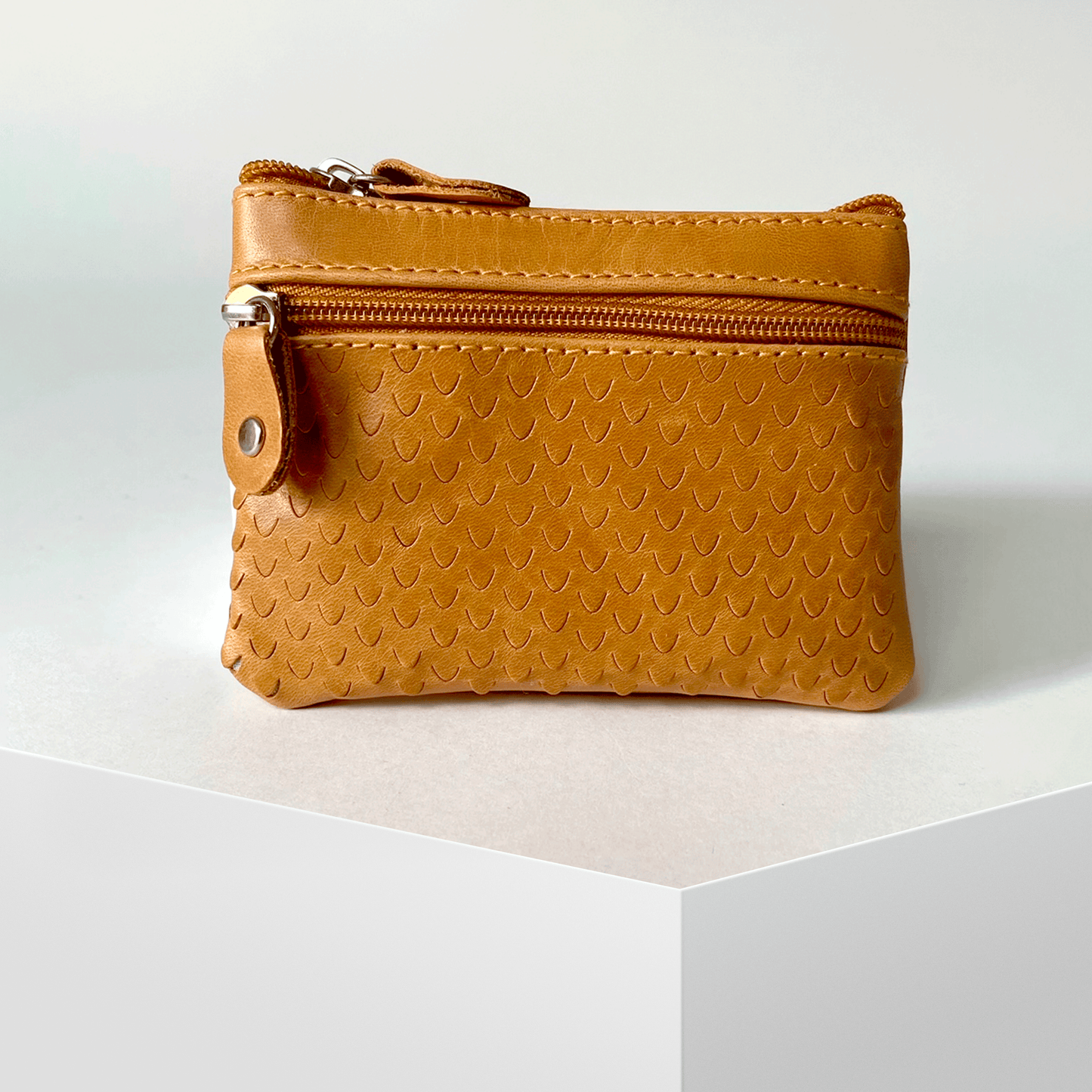 Borsello piccolo in pelle con due cerniere: Arancio