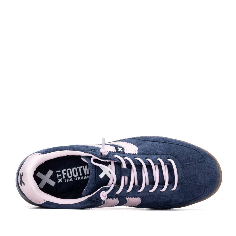 Sneakers Donna Xti Scamosciato Blu riporti Cipria
