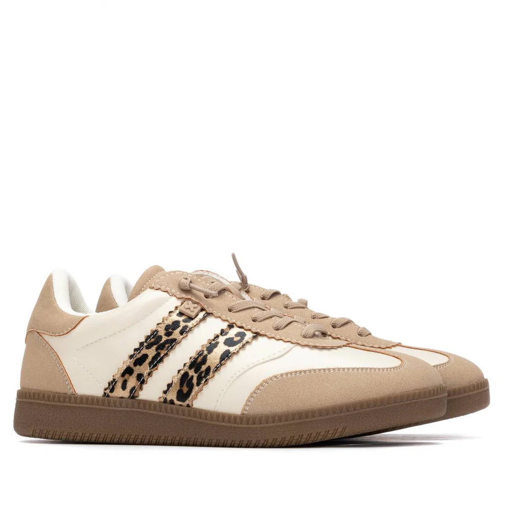 Sneakers Donna Xti Scamosciato Beige riporti Animalier