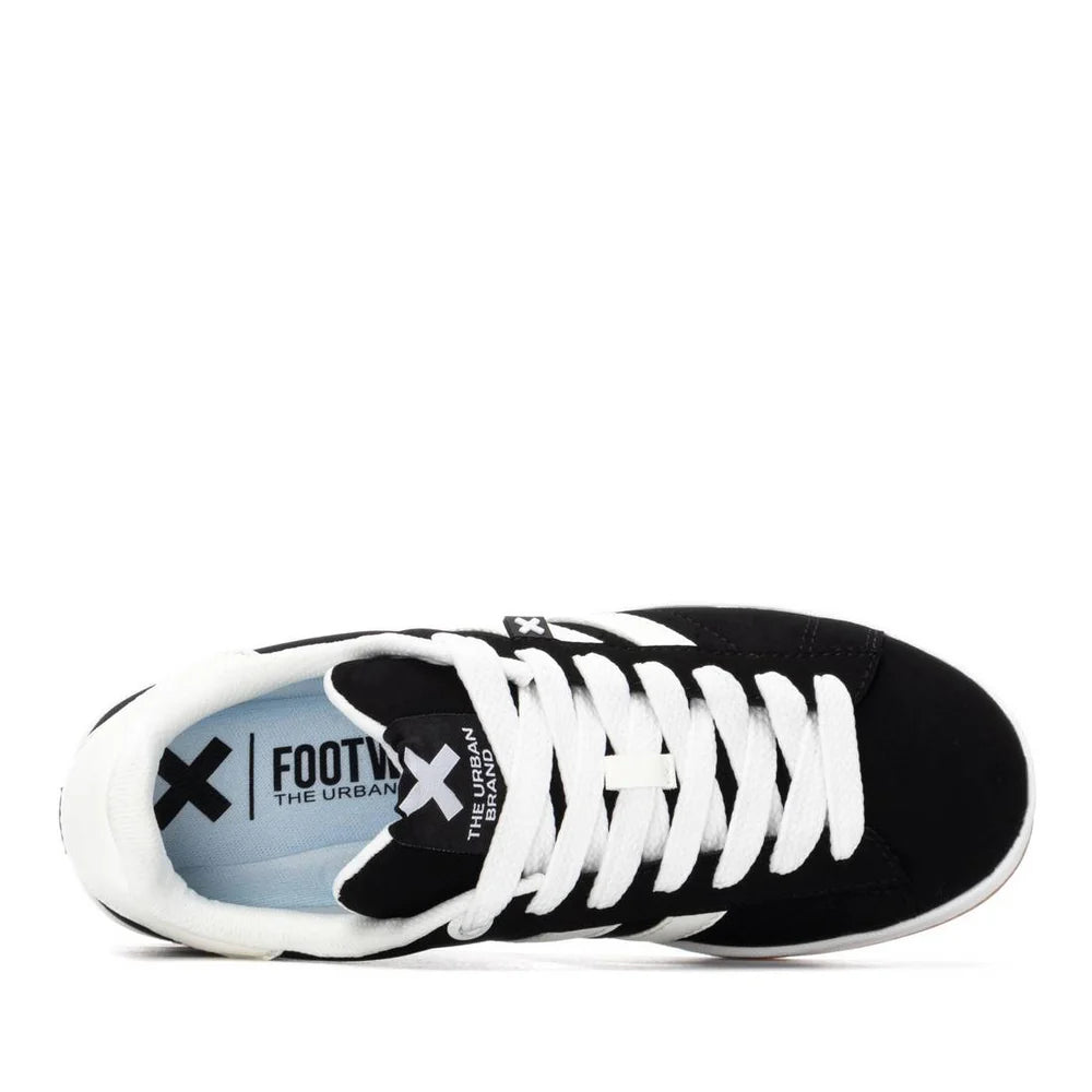 Sneakers Donna Xti Scamosciato Nero riporti Bianco
