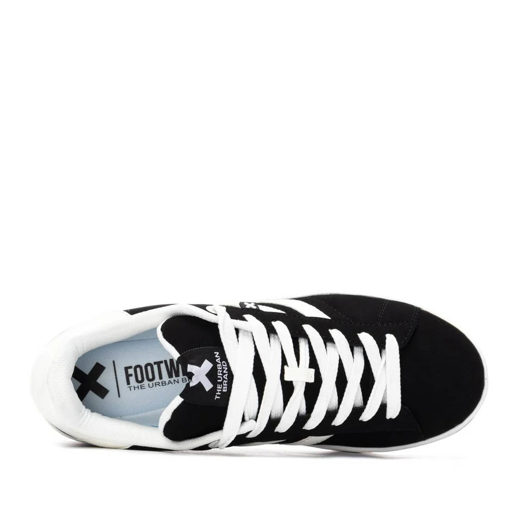Sneakers Uomo Xti Scamosciato Nero riporti Bianco