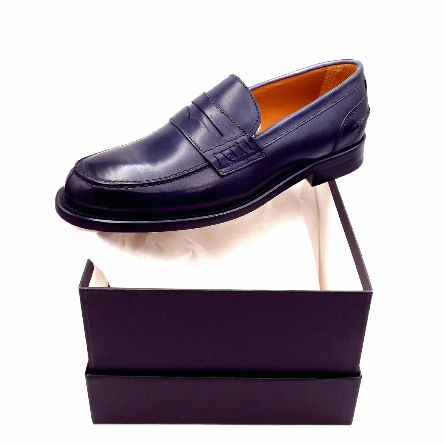 Mocassino College Uomo Pelle Blu