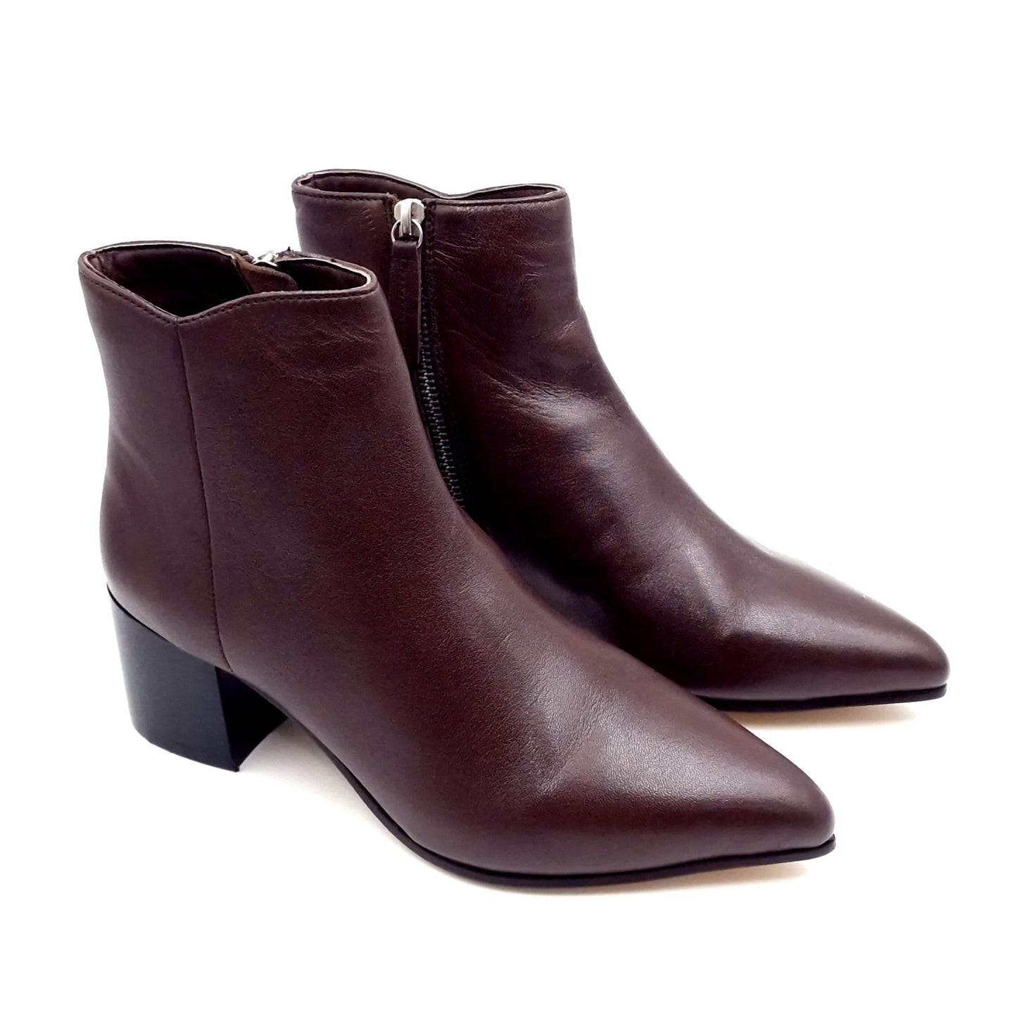 Stivaletto Donna Pelle Testa di Moro punta con Tacco 50