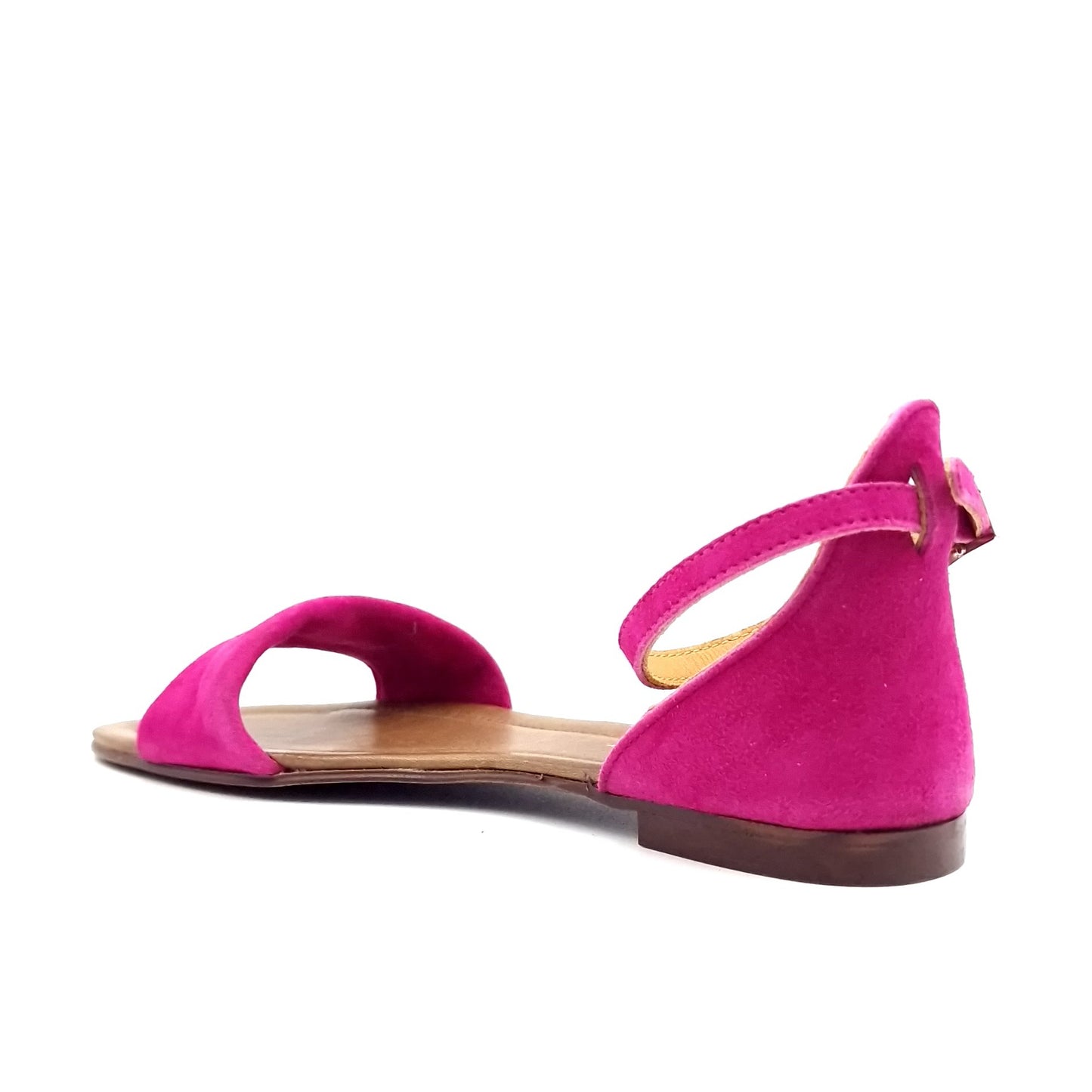 Sandalo Risvolto Pelle Scamosciata Fucsia