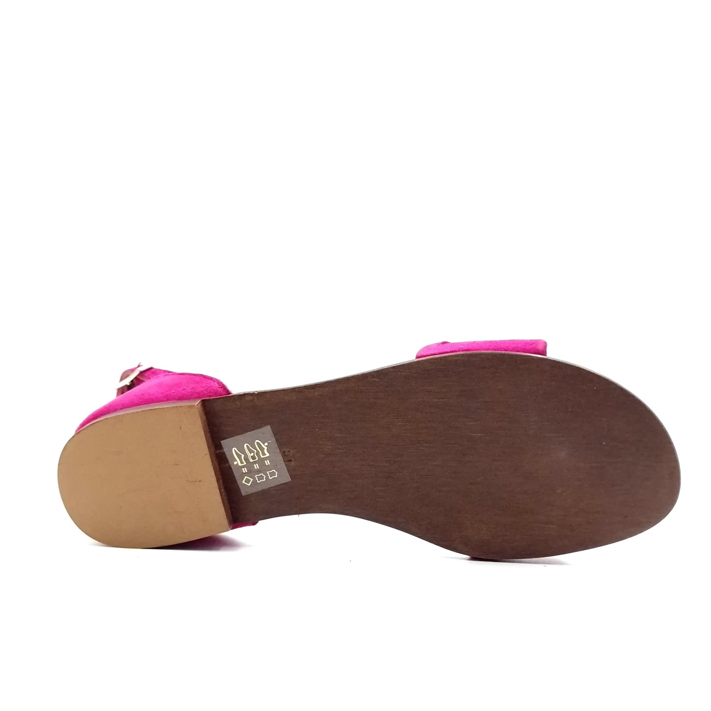 Sandalo Risvolto Pelle Scamosciata Fucsia