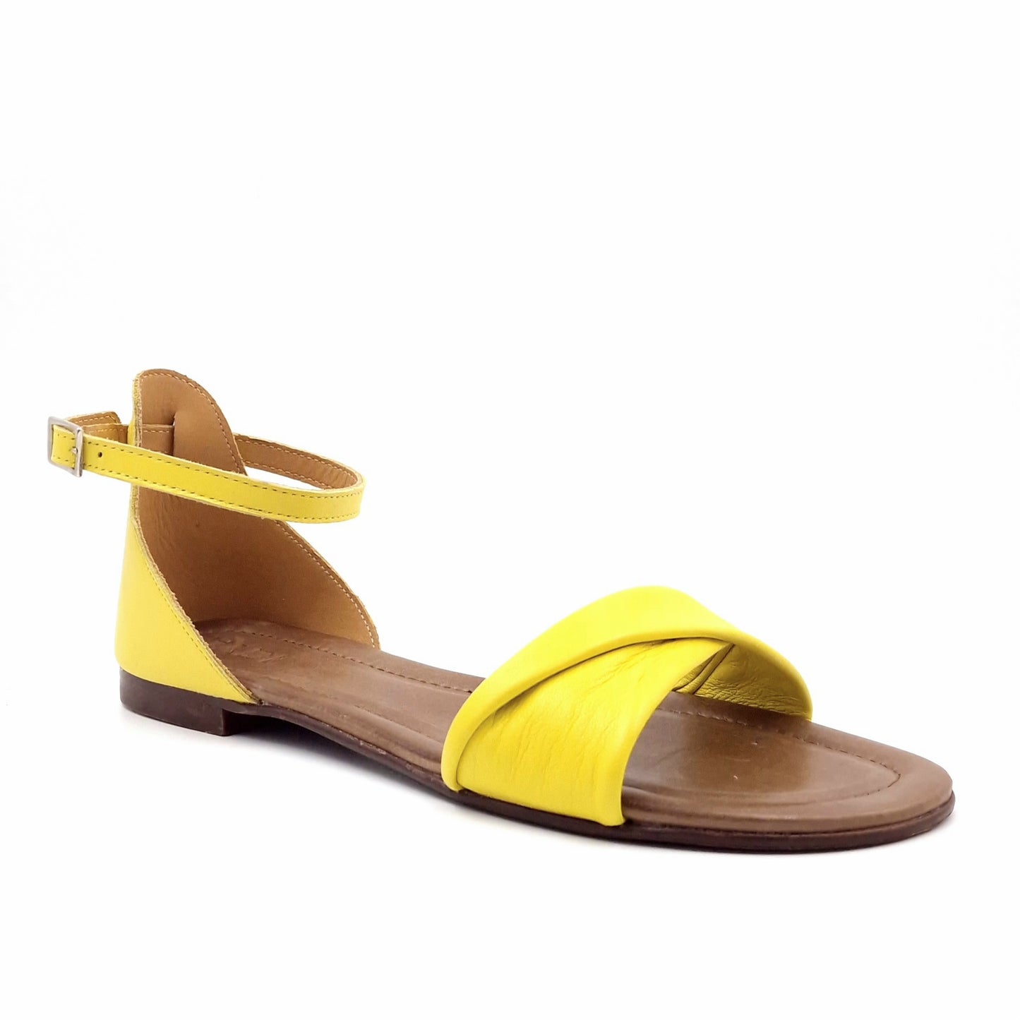 Sandalo Risvolto Pelle Giallo