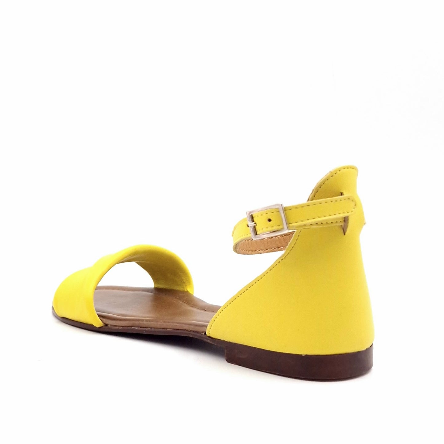 Sandalo Risvolto Pelle Giallo