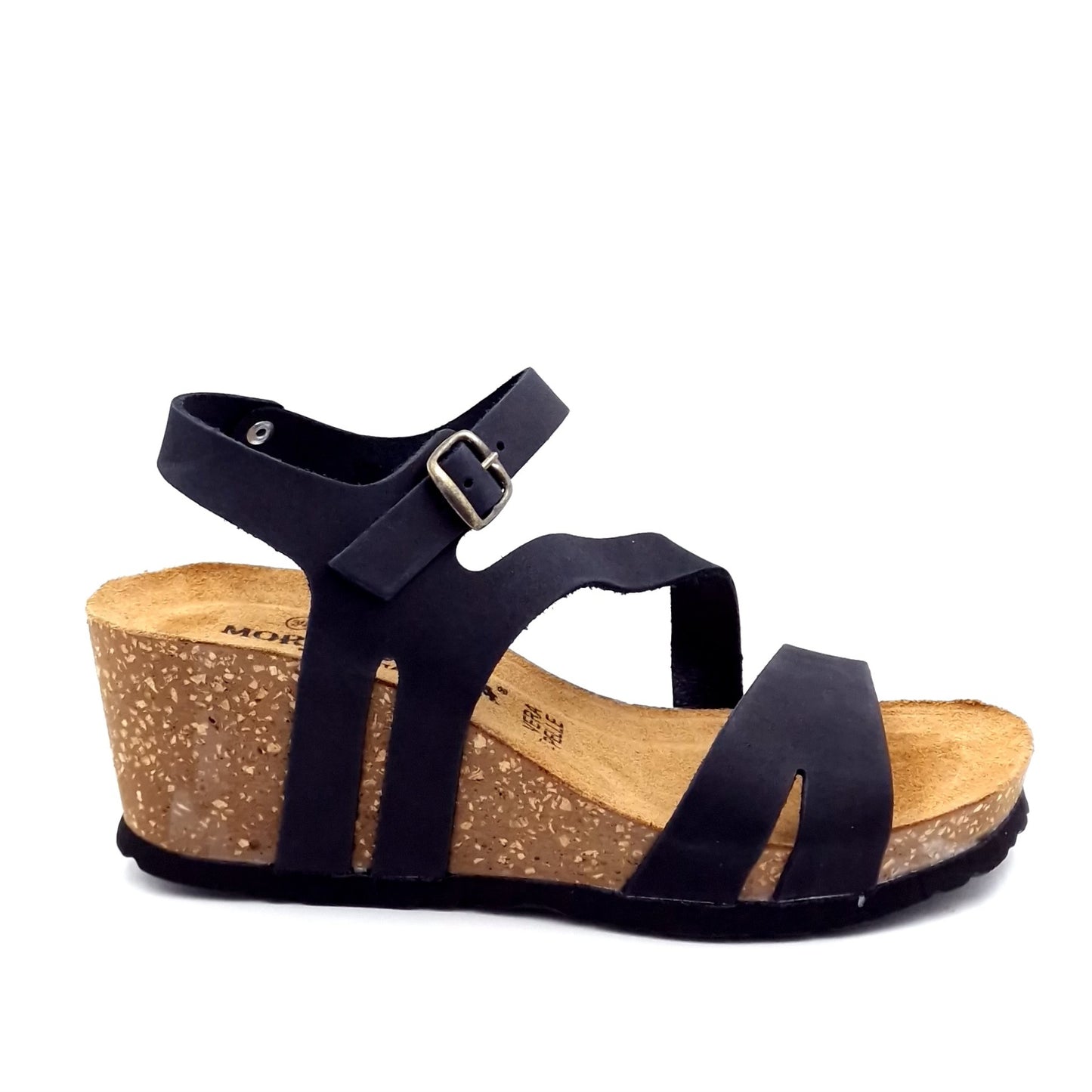 Sandalo Zeppa Morbicomoda Fascia Nero