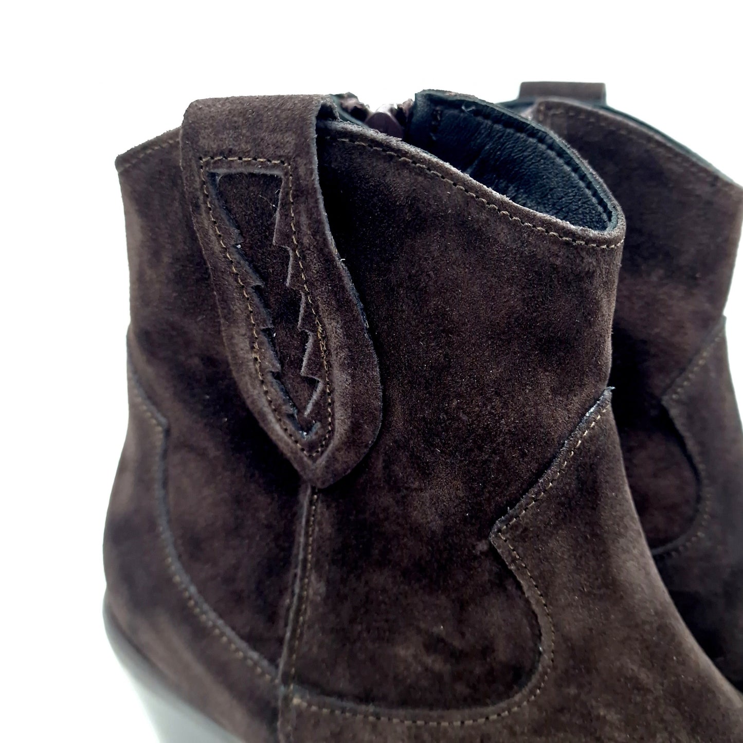 Stivaletto Donna Texano in Pelle Scamosciata Testa di Moro