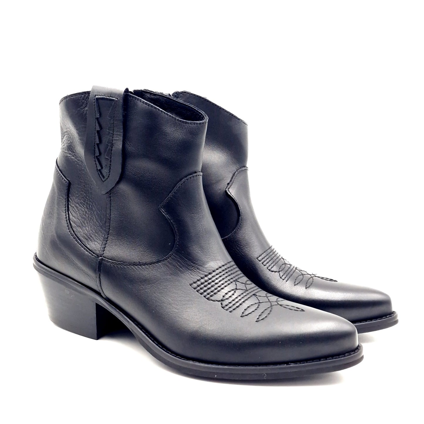 Stivaletto Donna Texano in Pelle Nero