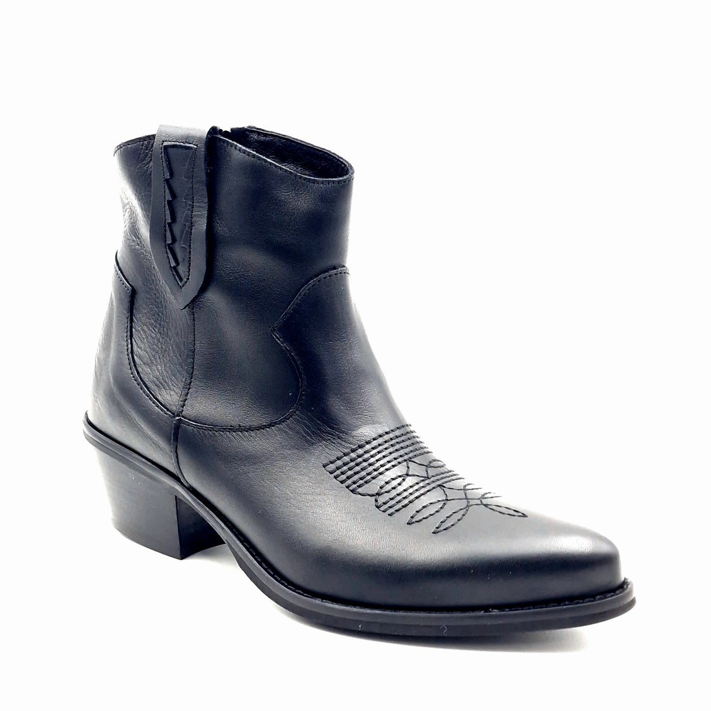 Stivaletto Donna Texano in Pelle Nero