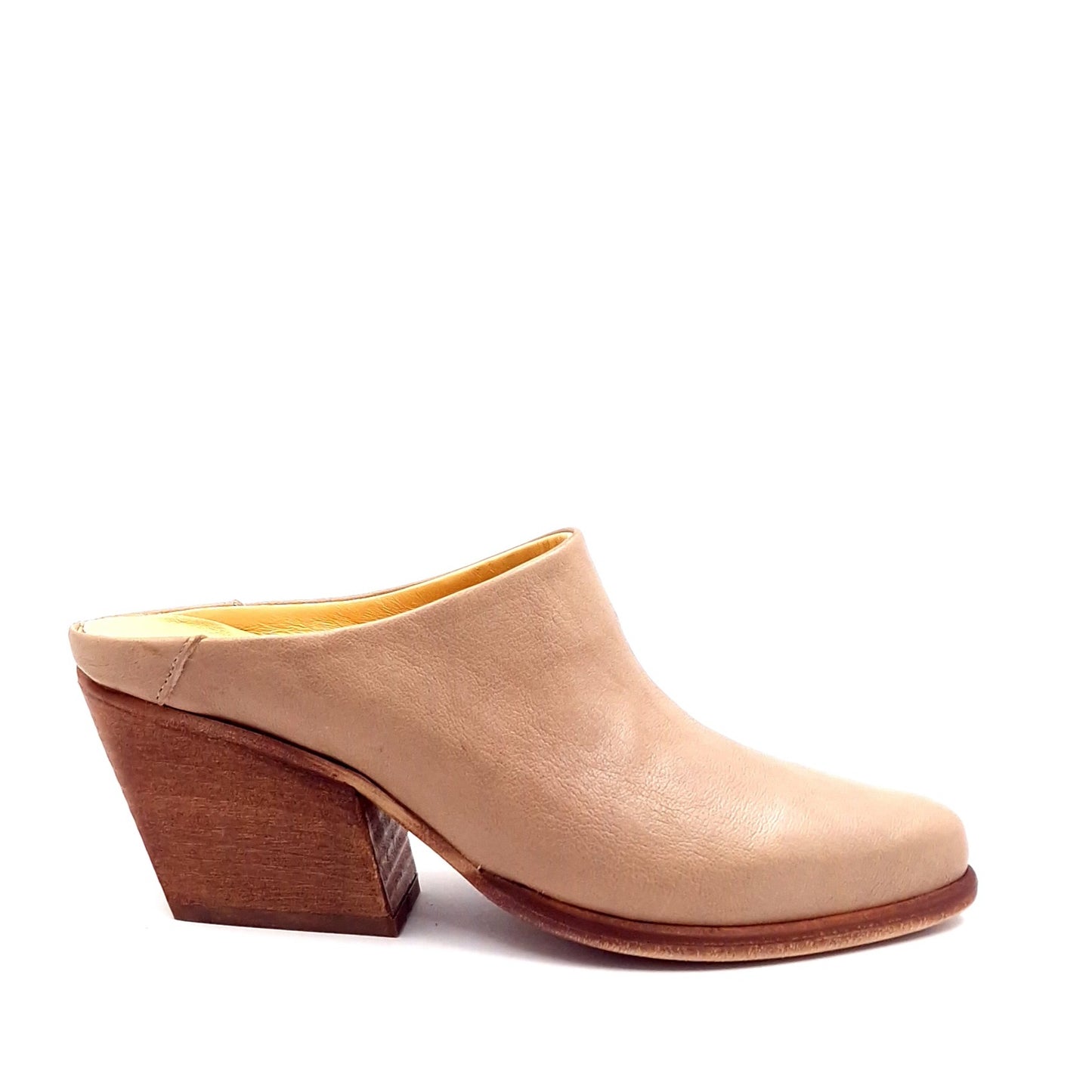 Sabot Donna punta in Pelle Lavata Taupe