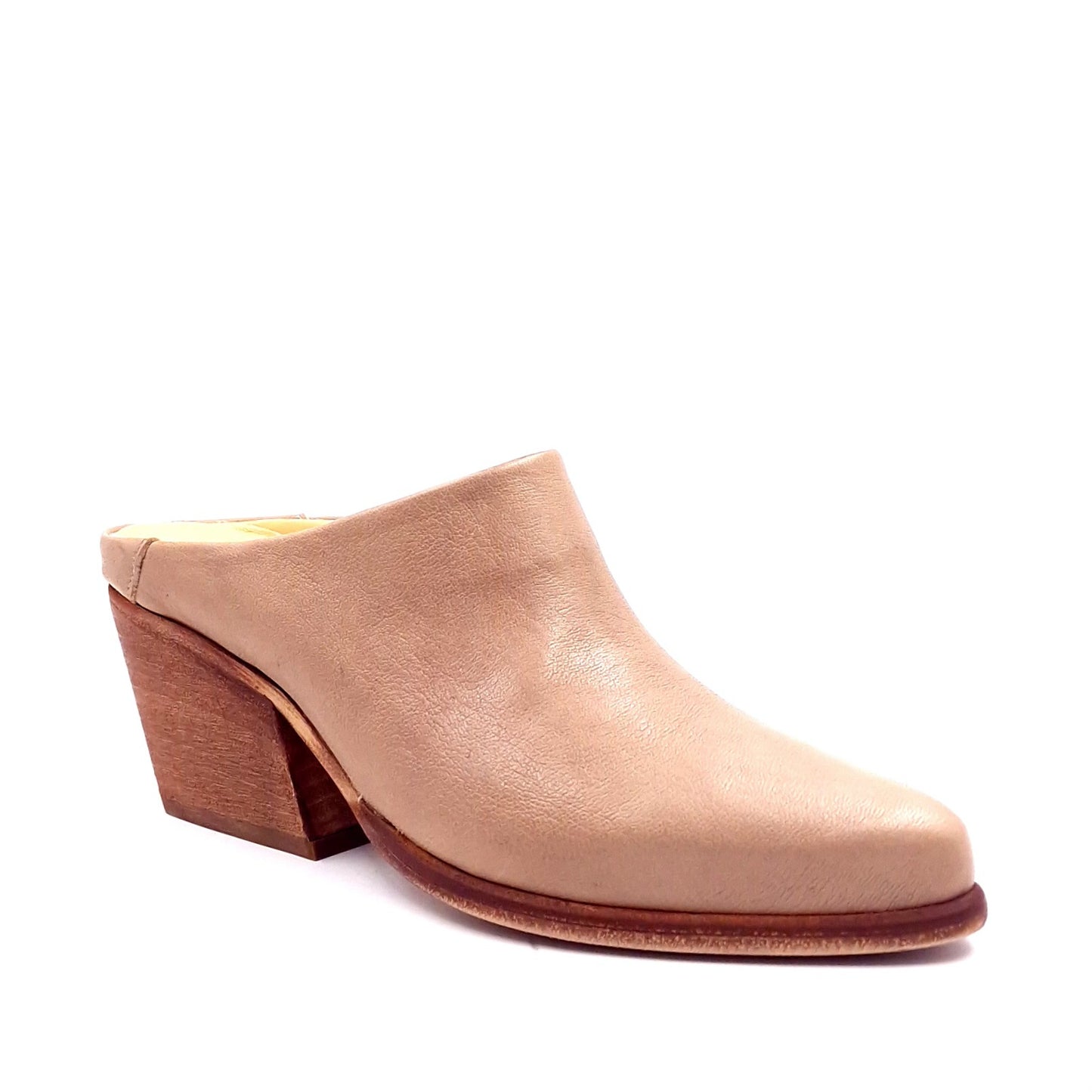 Sabot Donna punta in Pelle Lavata Taupe