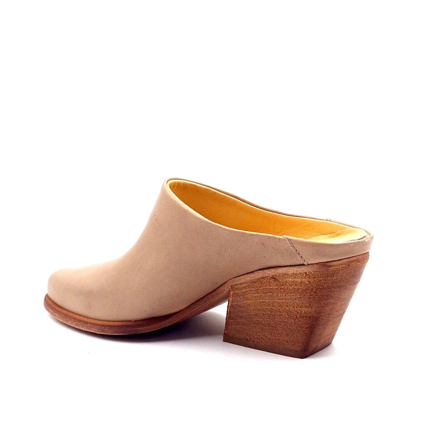 Sabot Donna punta in Pelle Lavata Taupe