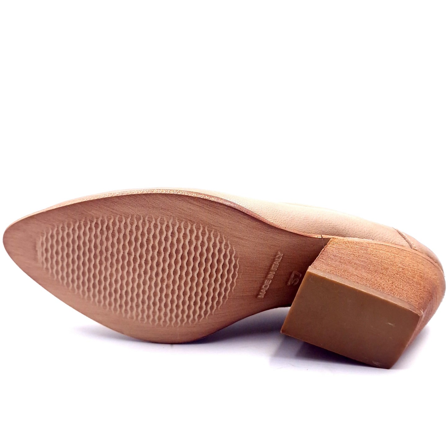 Sabot Donna punta in Pelle Lavata Taupe
