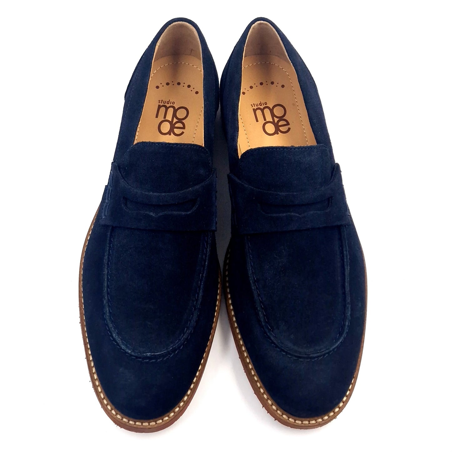 Mocassino Uomo Studio Mode in Pelle Scamosciata Blu