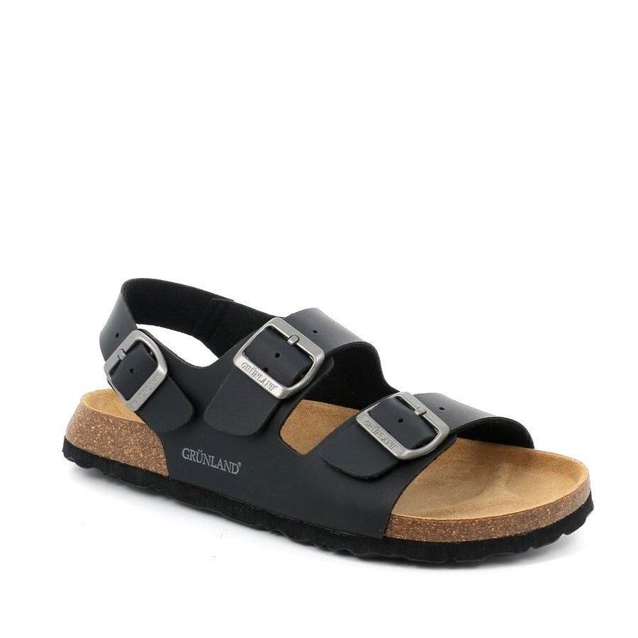 Sandalo Uomo Grunland doppia fascia Nero