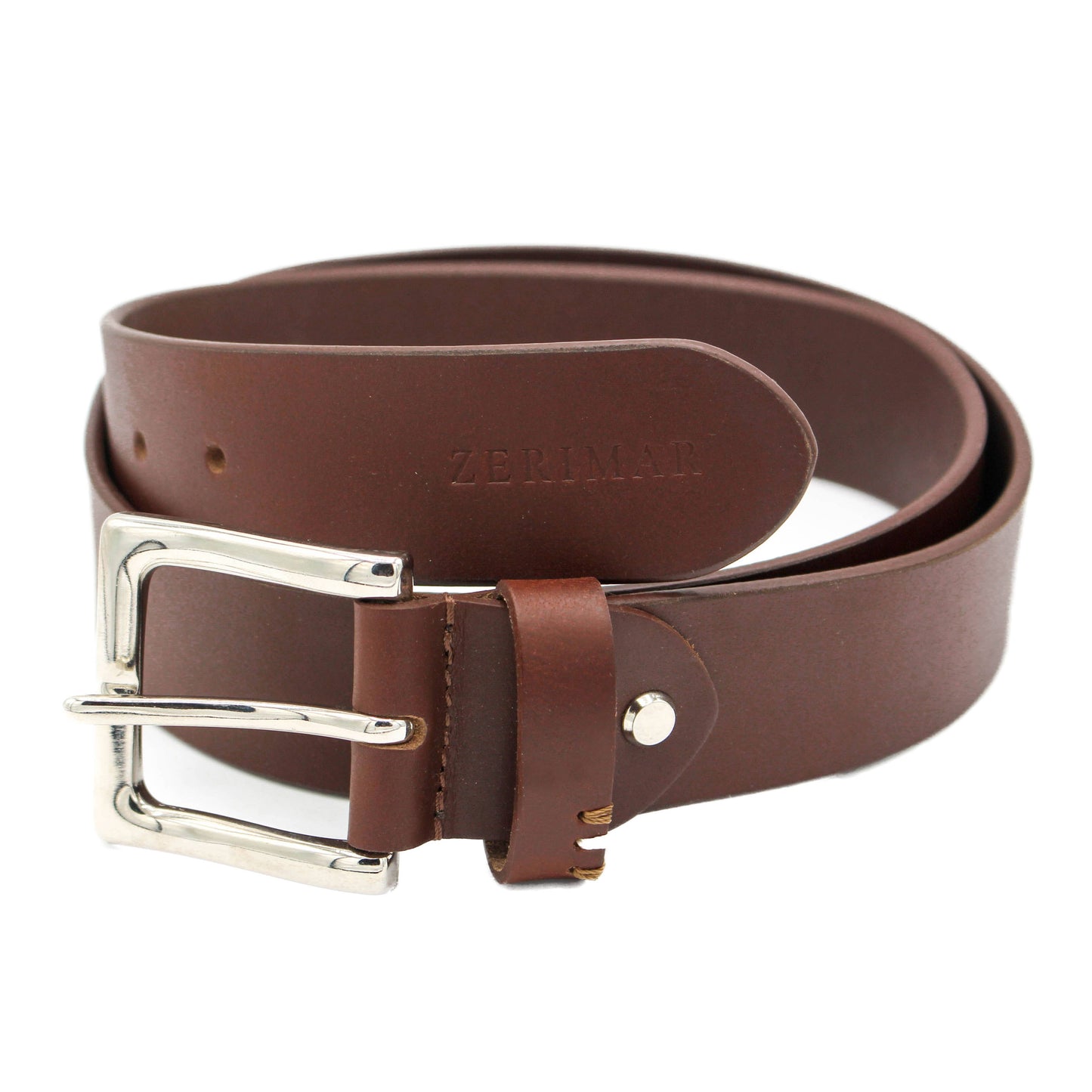 Cintura da uomo in vera pelle: Marrone / 130