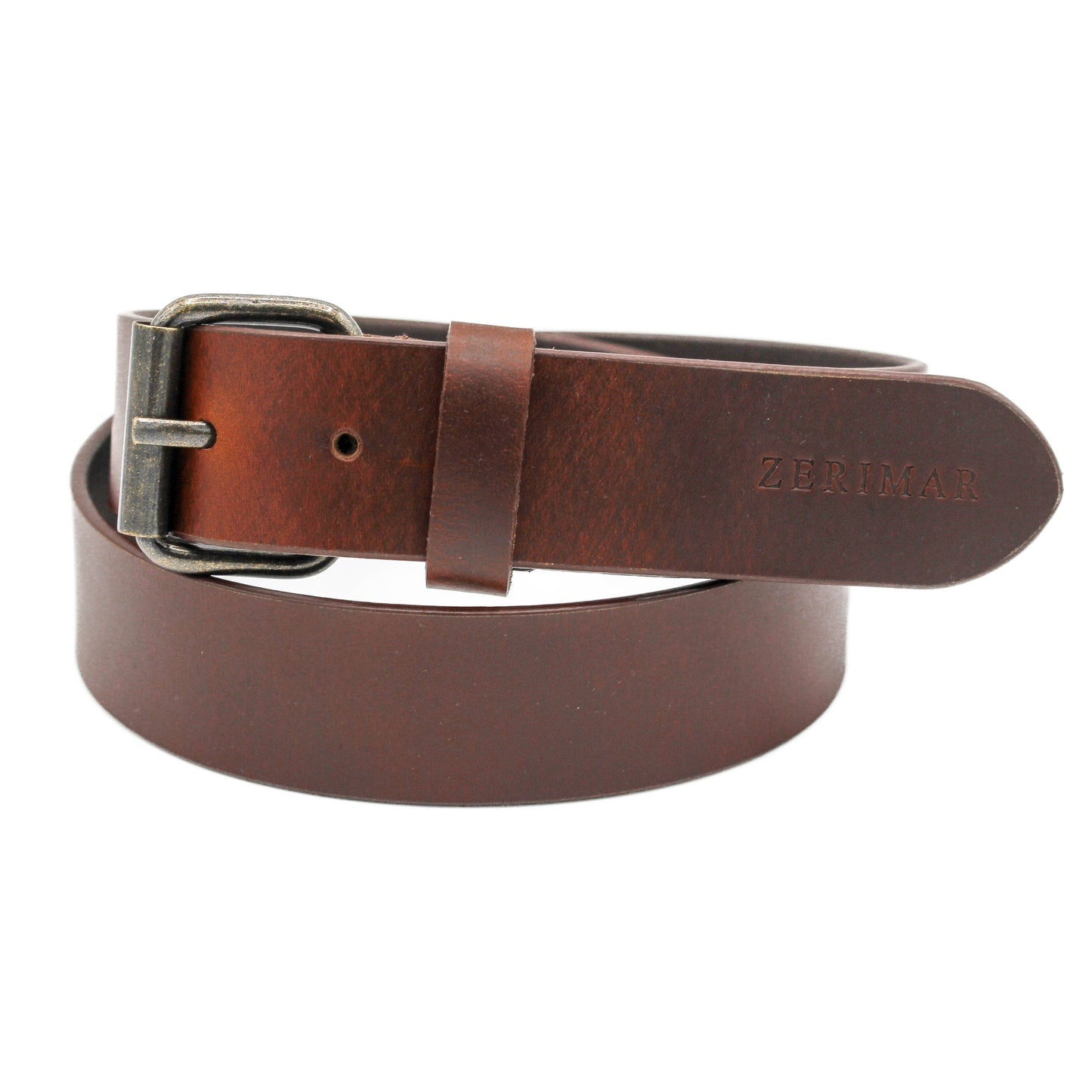 Cintura da uomo in pelle di vacchetta: Marrone - 120