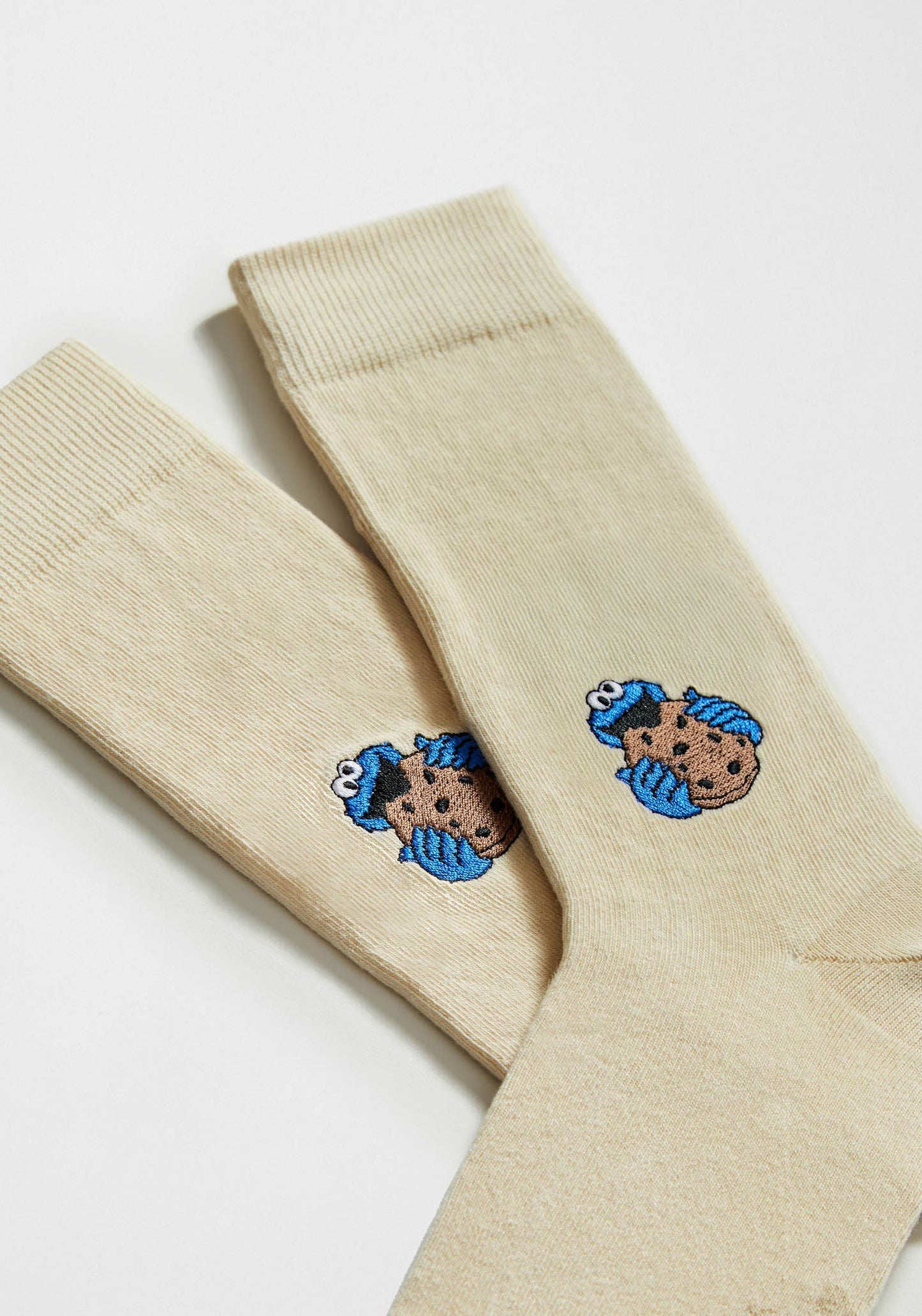 Be Cookie Monster Ricamato - 100% Cotone Biologico: Panna - Taglia - 36/40