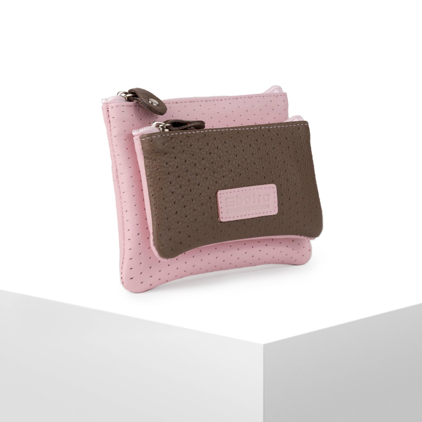 Portafoglio in pelle fatto a mano con doppio scomparto: Cuoio