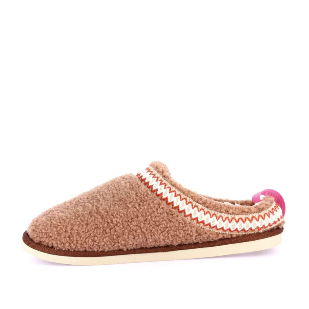 Pantofola Donna Grunland Peluche Cuoio