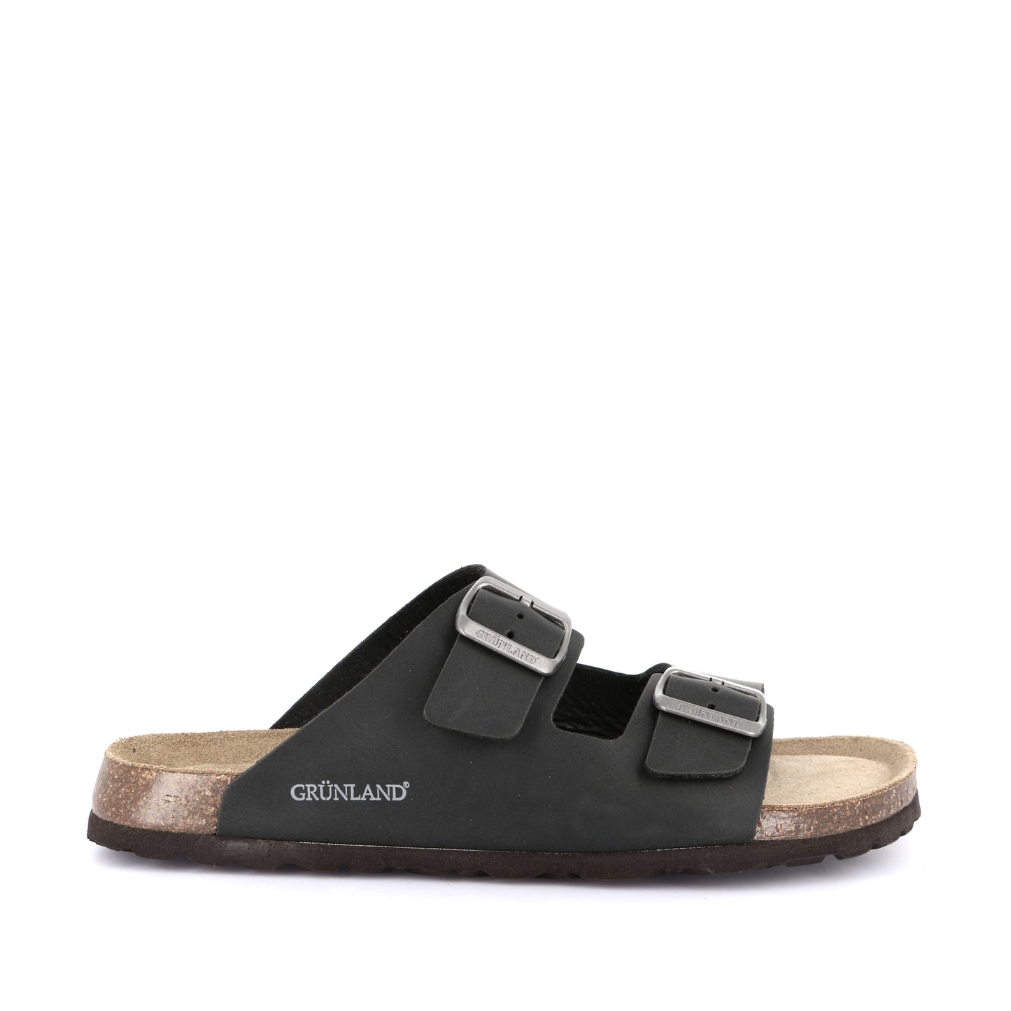 Scalzato Uomo Grunland doppia fascia Nero