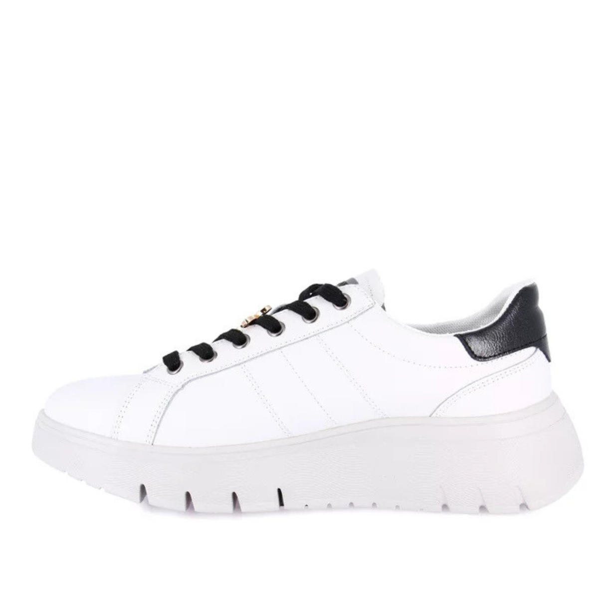 Sneakers Donna Grunland con accessorio in Pelle Bianco