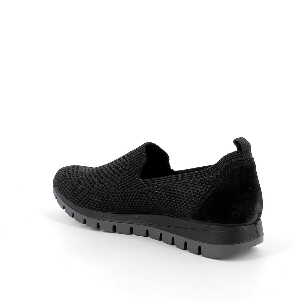 Sneaker Slip on Donna Igi&co in Tessuto Nero Leggere e Traspiranti