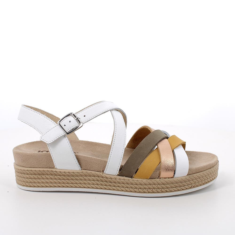 Sandalo Donna Igi&co Fusbet Intrecciato Bianco/Giallo