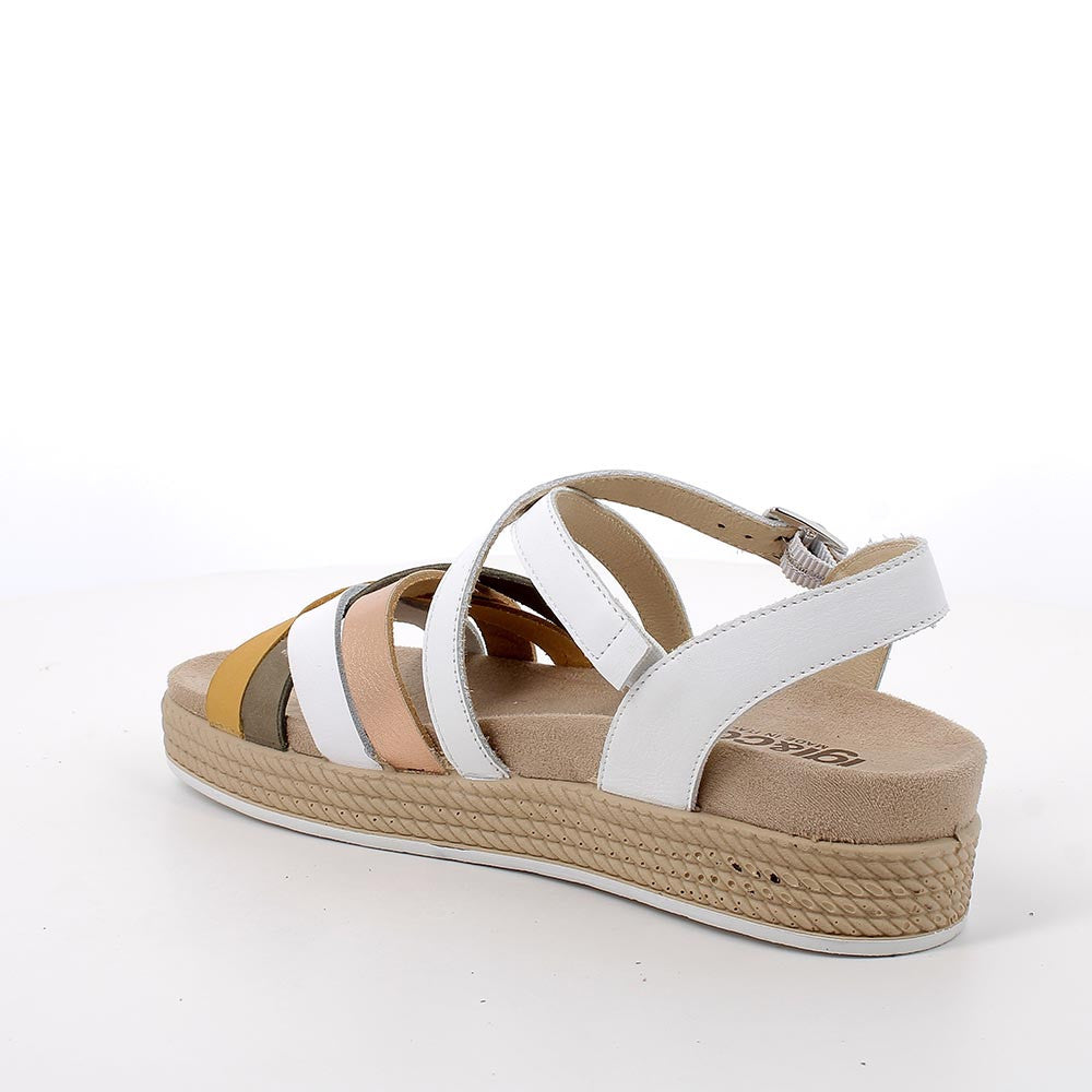 Sandalo Donna Igi&co Fusbet Intrecciato Bianco/Giallo