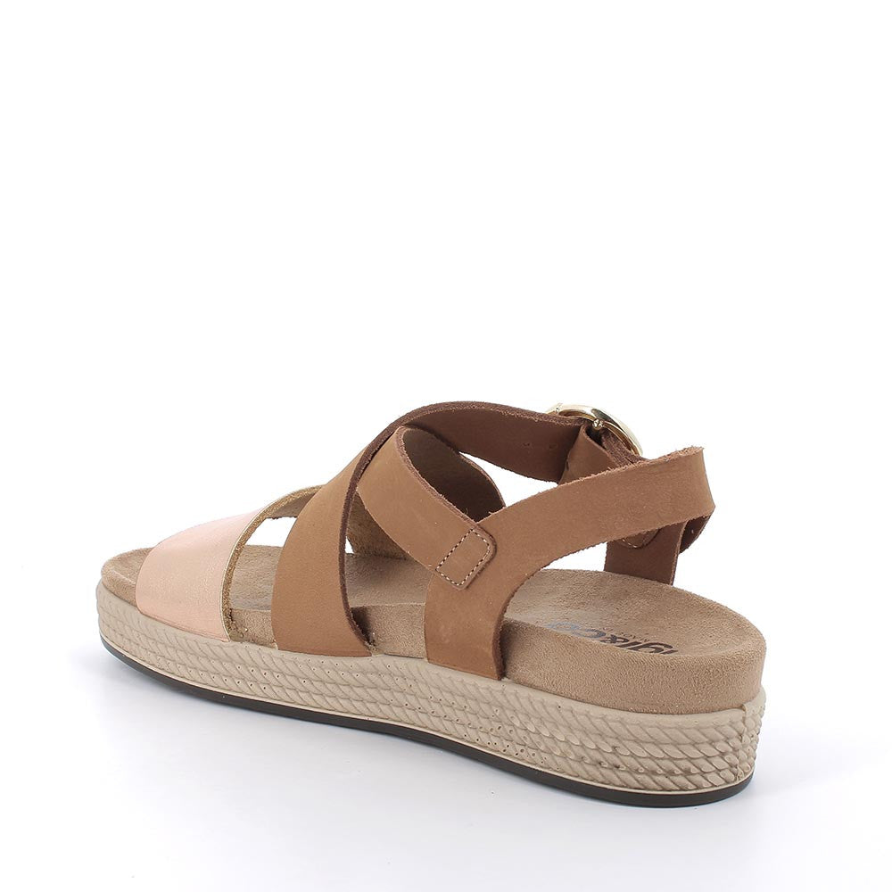 Sandalo Donna Igi&co Fusbet Fibbione Cuoio/Oro Rosa