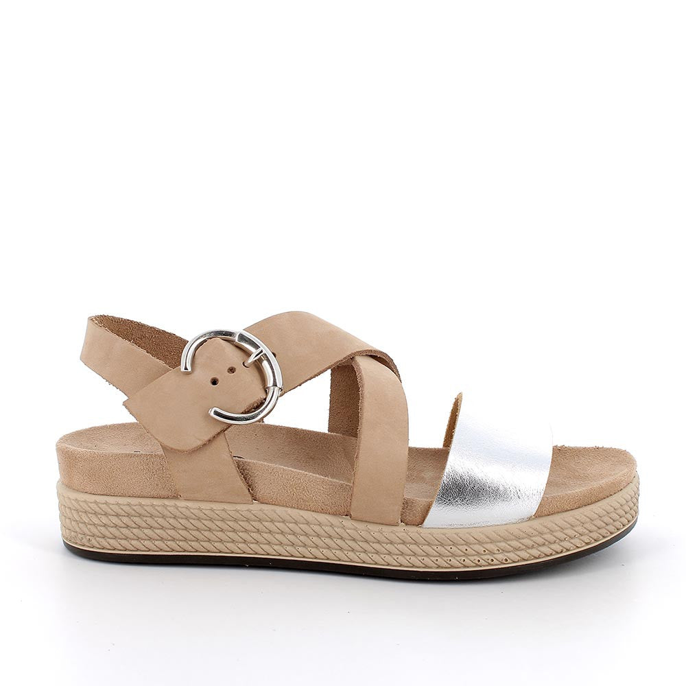 Sandalo Donna Igi&co Fusbet Fibbione Taupe/Argento