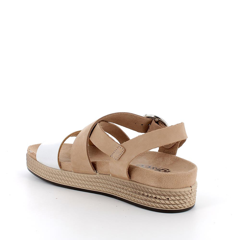 Sandalo Donna Igi&co Fusbet Fibbione Taupe/Argento