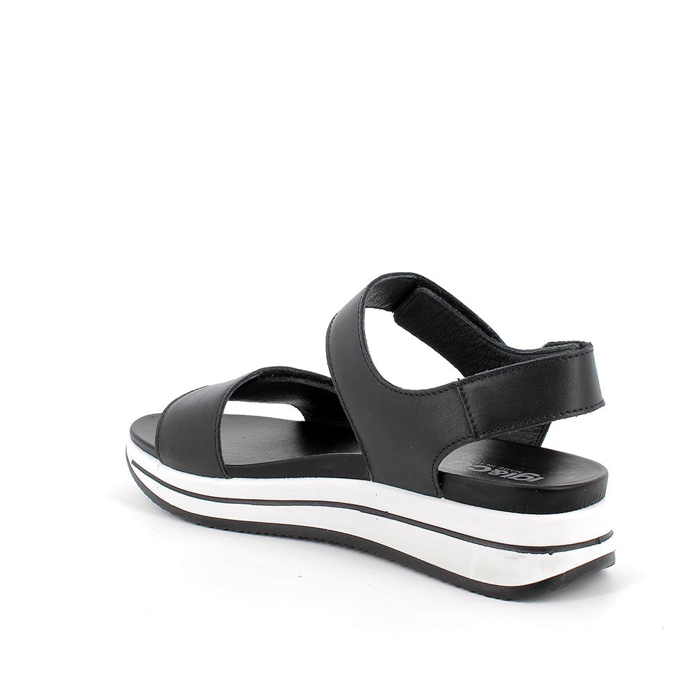 Sandalo Donna Igi&co Fusbet Fascia Strappo Nero