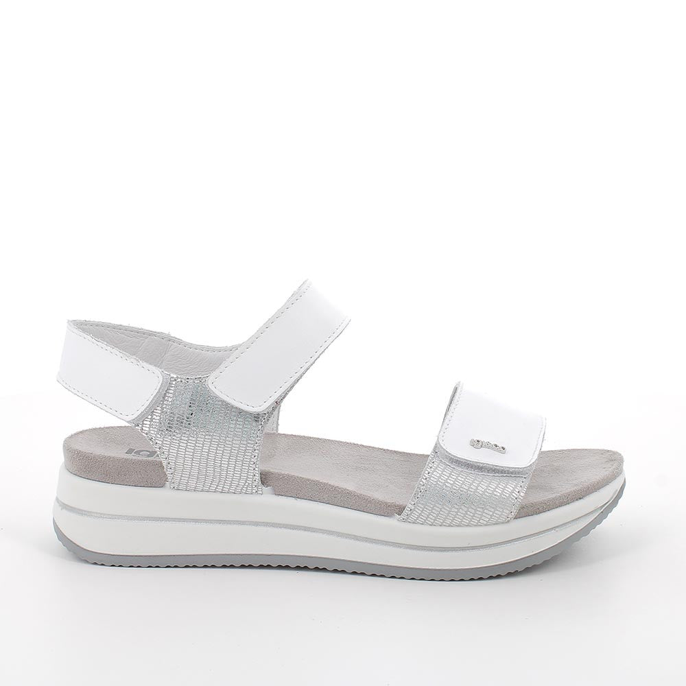 Sandalo Donna Igi&co Fusbet Fascia Strappo Bianco/Argento