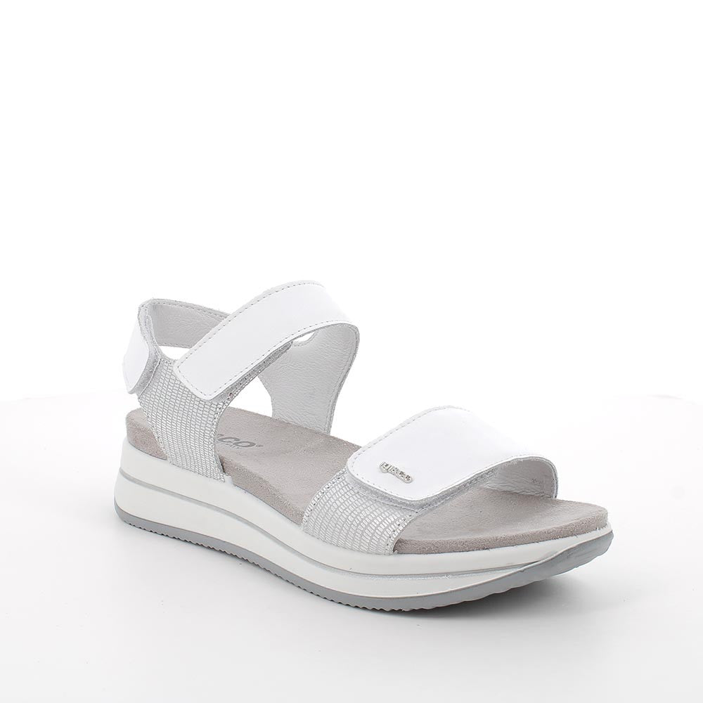 Sandalo Donna Igi&co Fusbet Fascia Strappo Bianco/Argento