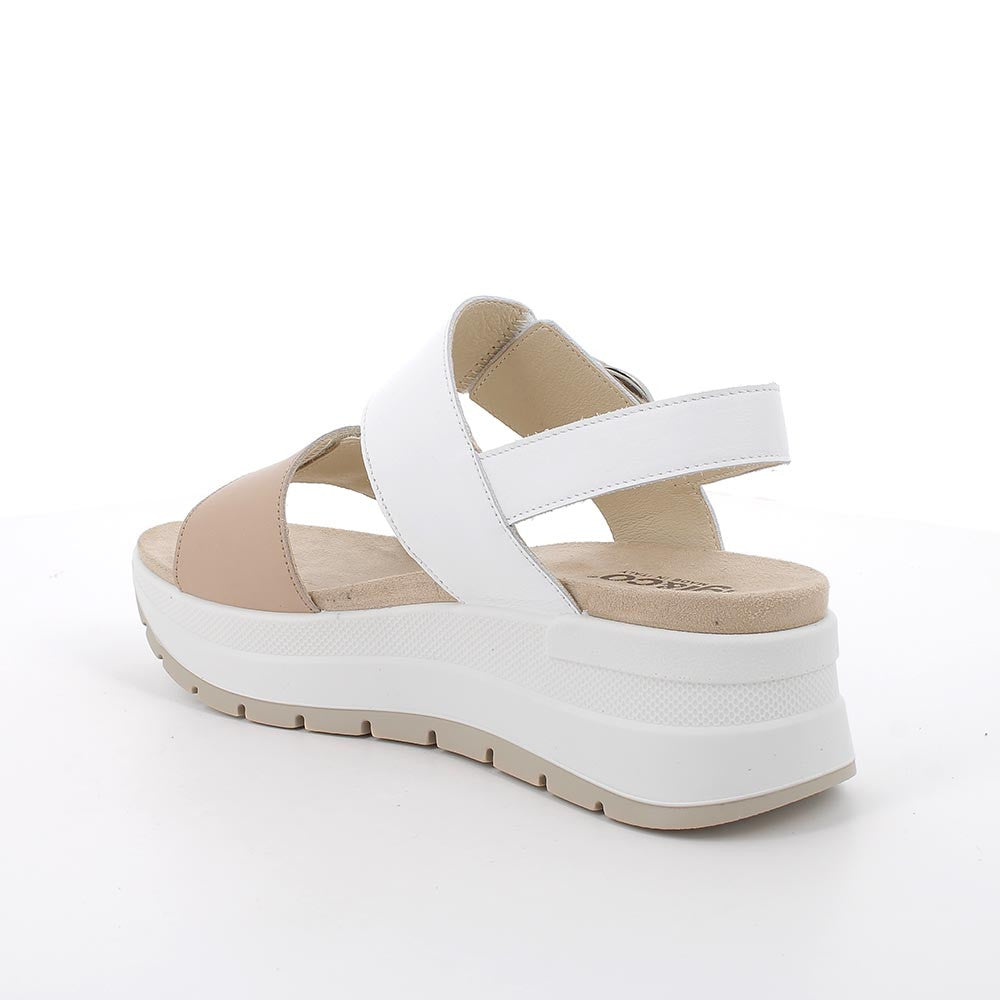 Sandalo Donna Igi&co Fusbet Doppia Fascia Strappo Bianco/Fango