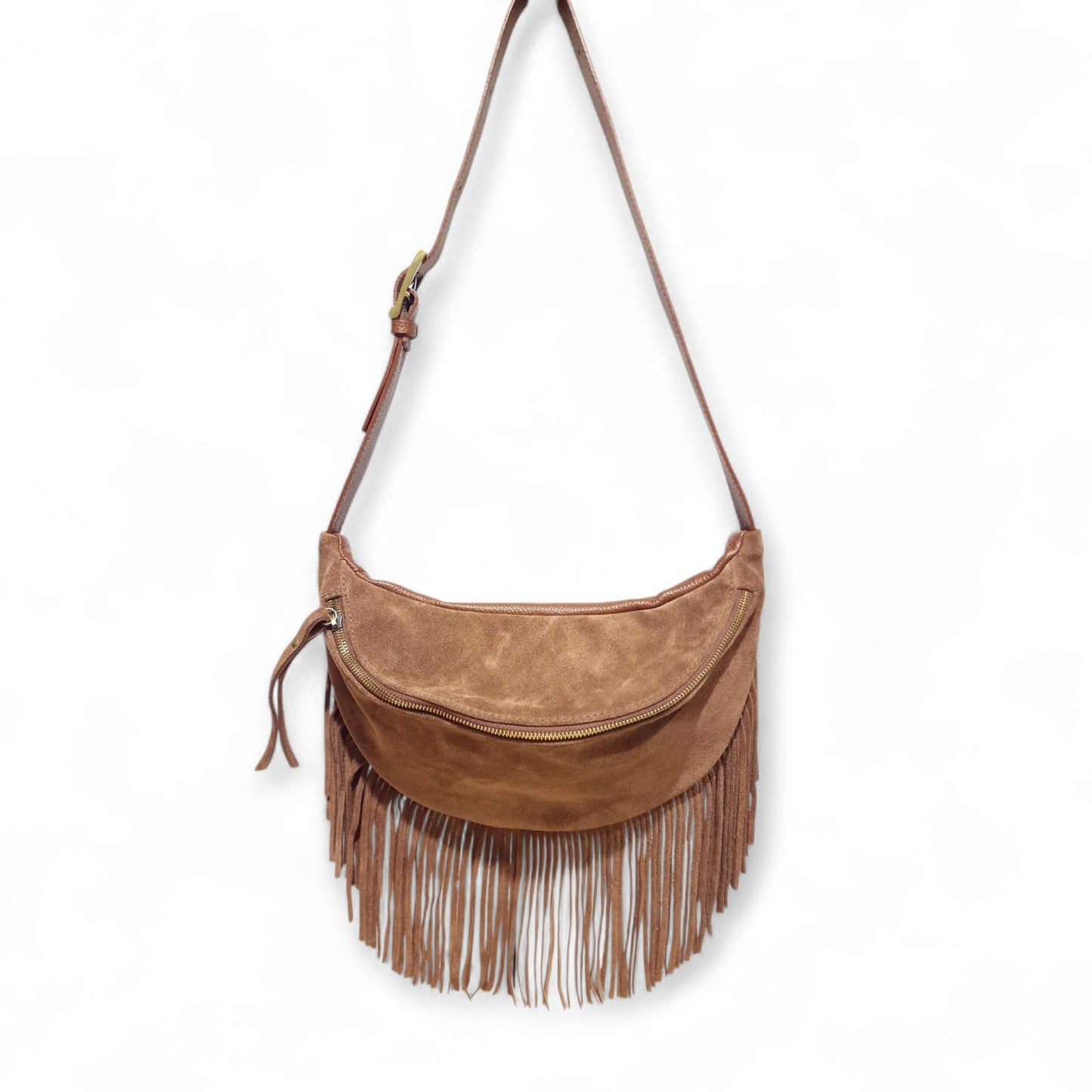 Tracolla in Pelle Scamosciata con Frange Scarlett