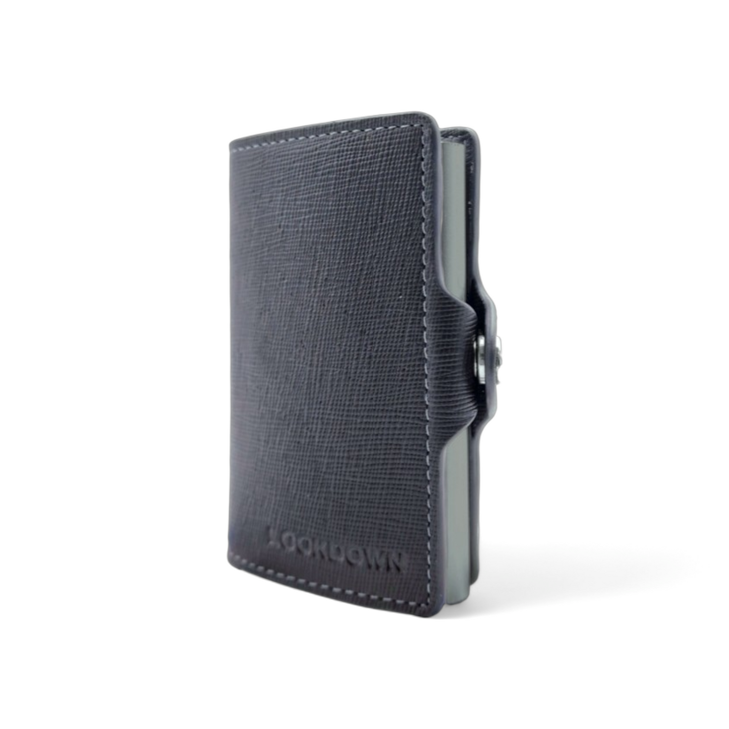 Wallet in Pelle Saffiano Grigio zip