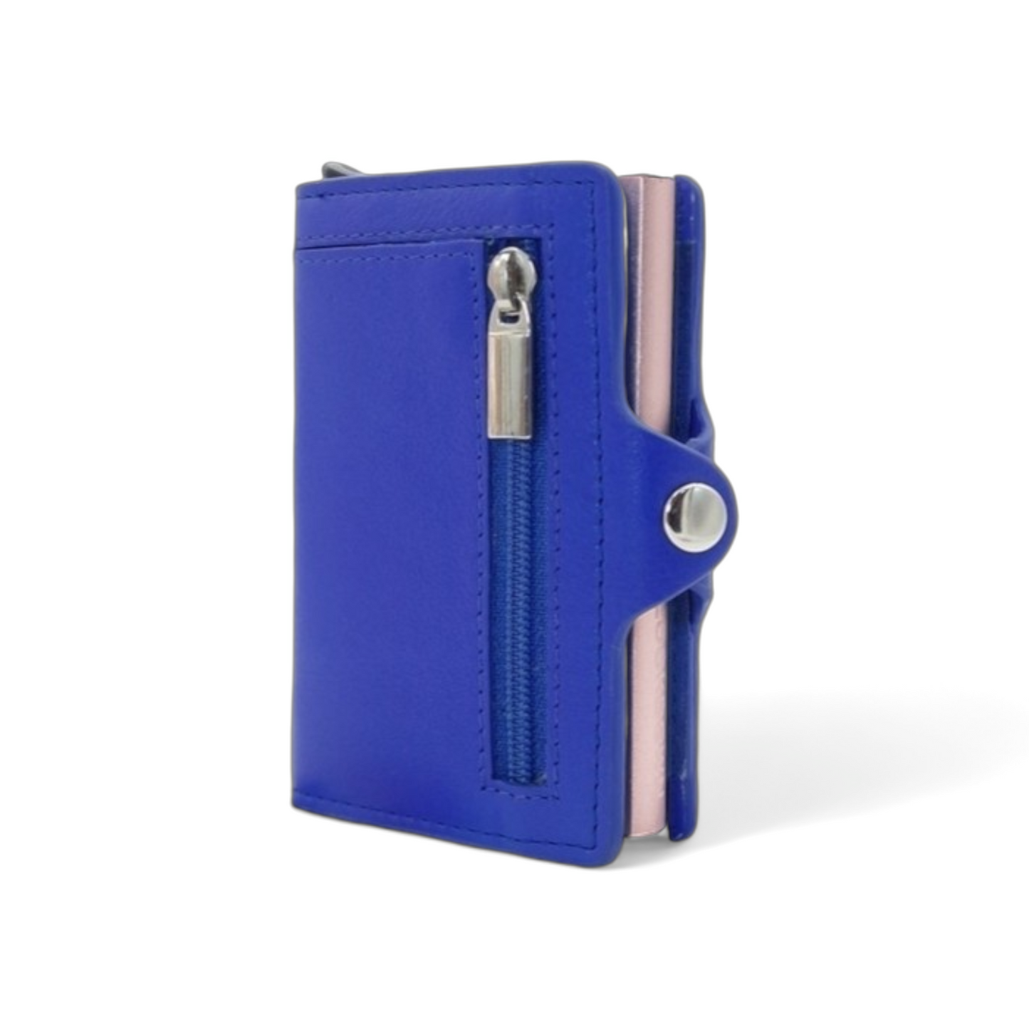 Wallet in Pelle Bluette zip