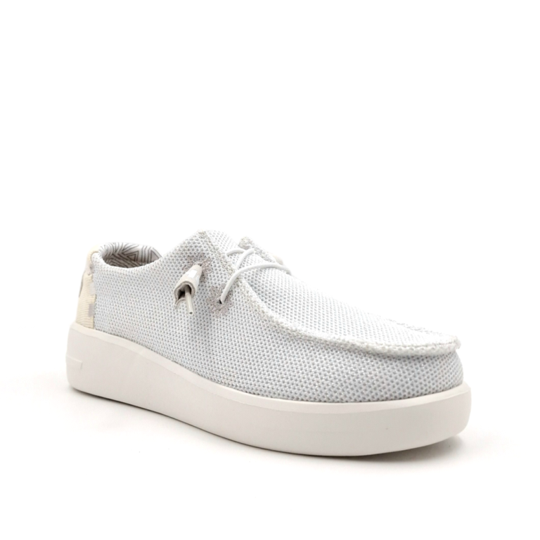 Mocassino Donna in Tessuto Glitter Bianco