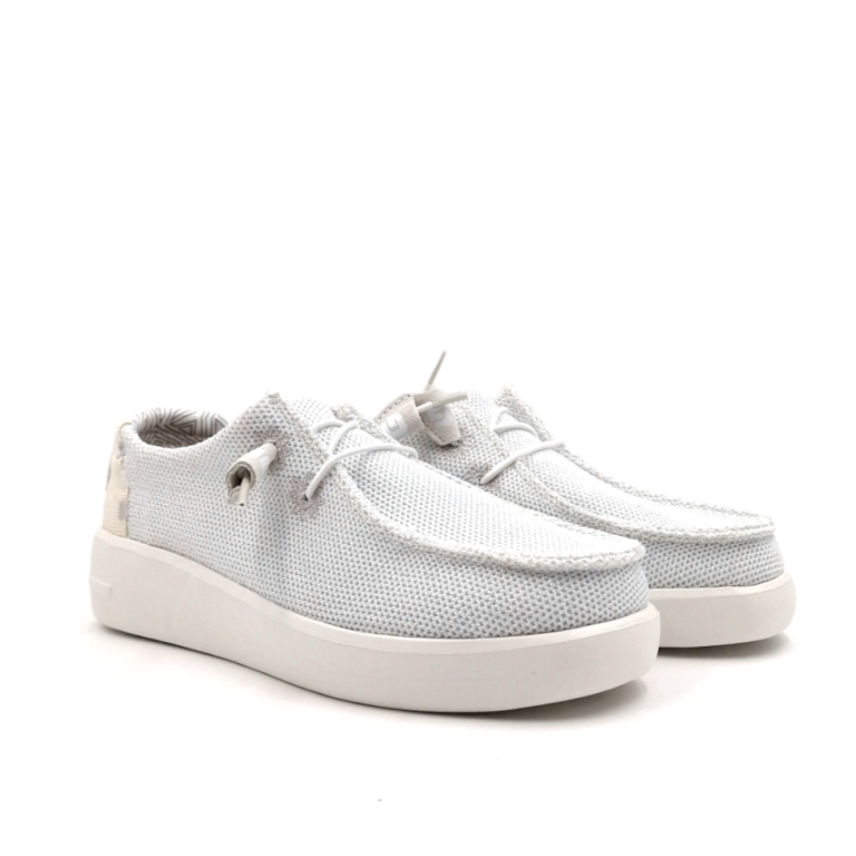 Mocassino Donna in Tessuto Glitter Bianco