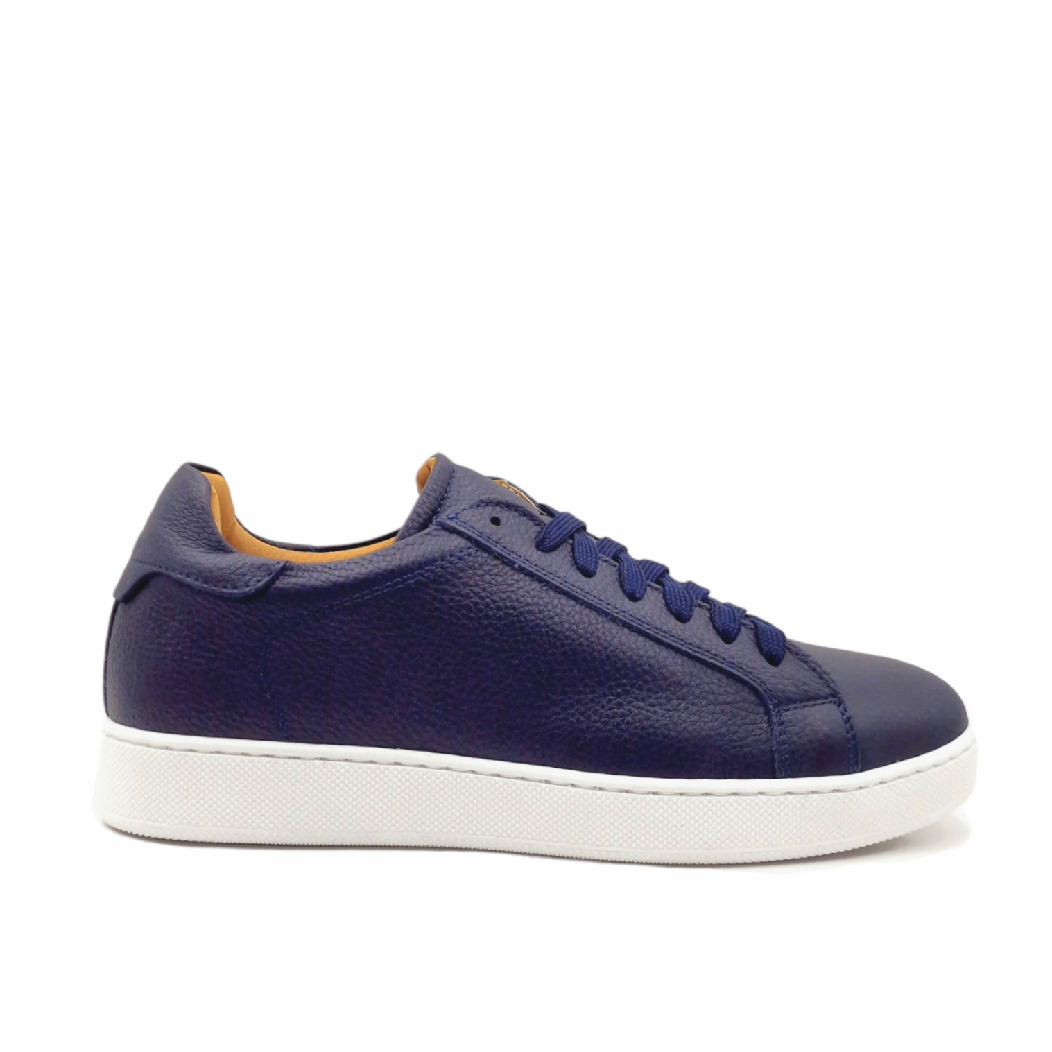 Sneaker Uomo in Pelle Blu e fondo bianco