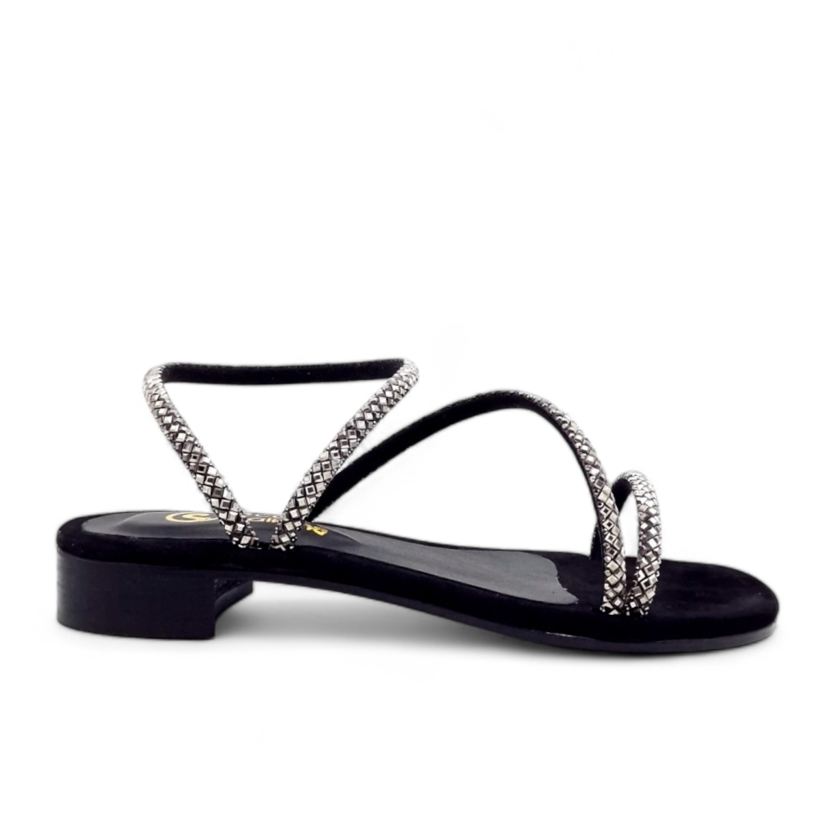 Sandalo Bracciale Brillantinato Nero