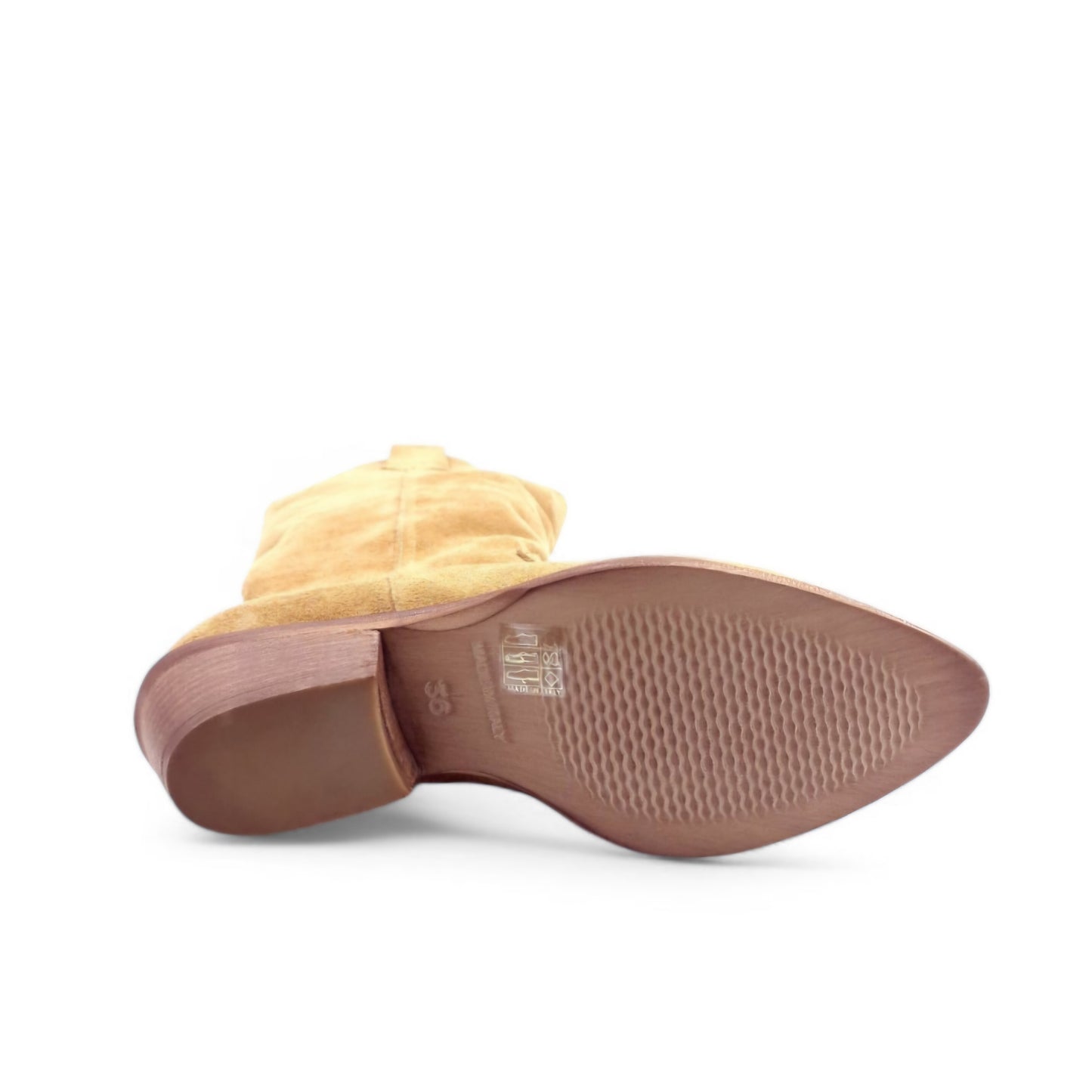 Stivale Donna Texano in Pelle Scamosciata Cuoio