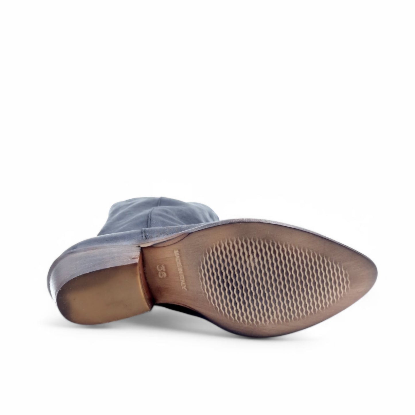 Stivale Donna Texano in Pelle Lavata Nero