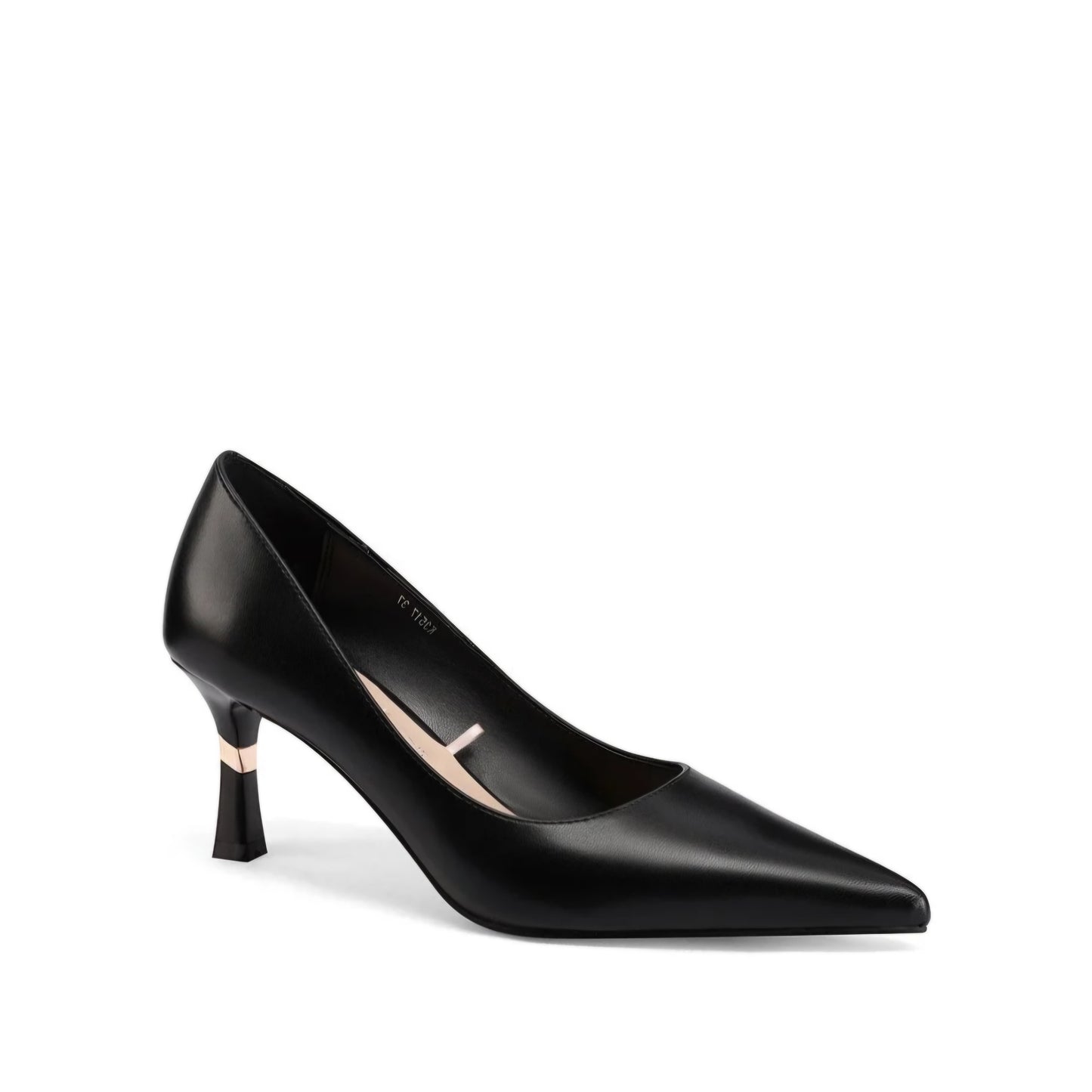 Décolleté Donna Nero tacco riporto Oro