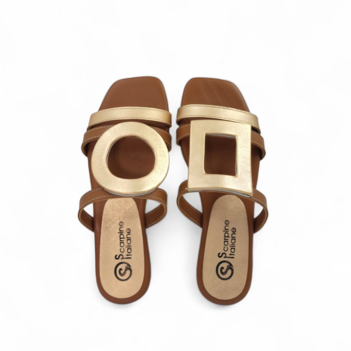Sandalo Scalzato Greece Flat Cuoio/Rame